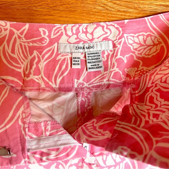 Sexy Zara Mini Pink White Flower Skirt, Size 8, Very Good Preowned Condition - Picture 4 of 9